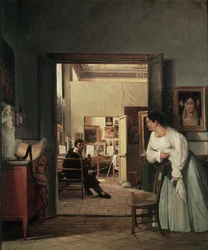 Das Atelier von Ingres in Rom, 1818